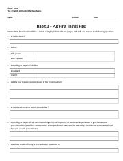 8 - Habit 3 Worksheet