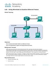 4.4.2.8 Lab - Using Wireshark to Examine Ethernet Frames.docx