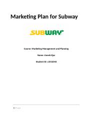 Final Assignment Marketing Plan Subway.docx