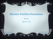 Final Project Business Portfolio Presentation
