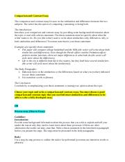 Comparison and Contrast Essay ENGL 1311 Fall 21.docx