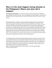 Why is it the most biggest mining disaster in the Philippines.docx