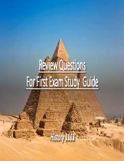 Study Guide Review Questions for First Exam (Prehistory, Mesopotamia and Egypt).pdf