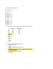 Quiz 1 - Managerial Accounting