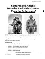 knights and samurai comparison