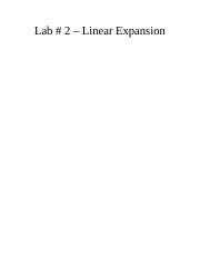 Physics lab 3- Linear Expansion.doc