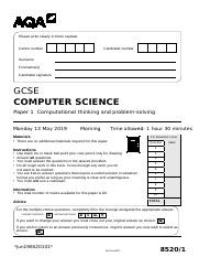 June 2019 QP - Paper 1 AQA Computer Science GCSE.PDF