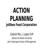 management business action plan of jollibee