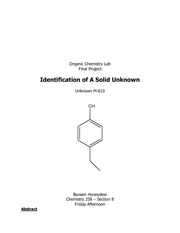 Example Unknowns Lab Report