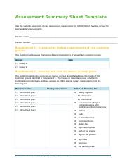SITHKOP012 Assessment Summary Sheet Template.docx