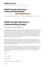 UMAT Sample Questions - Understanding People - UMAT.net.pdf