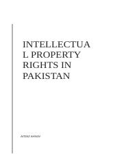 Aitzaz Ahsan, Intellectual property rights in Pakistan .docx