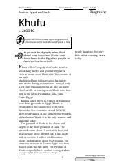 Bio of Khufu .docx