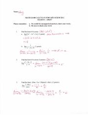 Math 231 Exam #1 Key S17