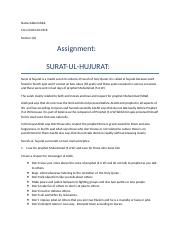 SURAH UL Hujurat assignment .docx