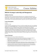 MBA 501 Syllabus 06262016
