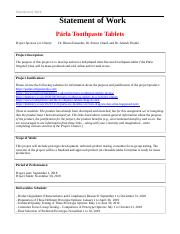 Parla Toothpaste Tablets - Statement of Work.doc