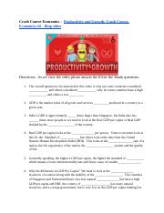 Crash Course Economics -  Productivity and Growth_ Crash Course Economics #6 - Bing video.docx