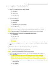 Section 1 - Study Guide - Why do we trust the Bible.docx