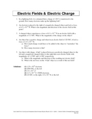 Electric Fields Intro Worksheet