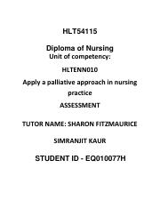HLTENN010 - Apply a palliative approach in nursing practice.pdf
