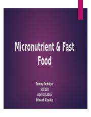 Micronutrient & Fast Food