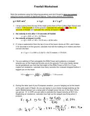 A Freefall Worksheet PHysics B and D.pdf