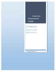SITXHRM006 Monitor staff performance Assessment 3 (1).docx