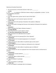 Mendel and Heredity Study Guide