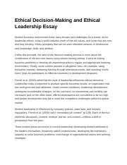 ethical decision making essay