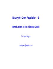 Boyes - gene reg 3 - Histone code.ppt