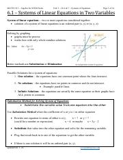 Algebra for STEM - NOTES Unit 3 - systems of equations.pdf