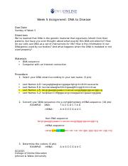 Week 5 Assignment DNA to Disease (1).docx