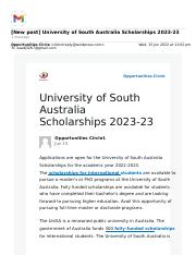 Gmail - [New post] University of South Australia Scholarships 2023-23.PDF