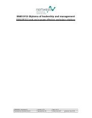 BSBLDR502 Lead and manage effective workplace relationships – A1 – Melissa Gomez.docx