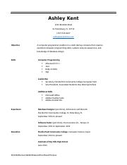 Project 13C Student Resume