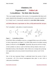 Chem 211 Experiment 9 Online lab_Cycloadditions_ The Diels-Alder Reaction_Fall 2021.docx