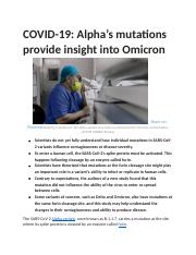 COVID-19 Alpha’s mutations provide insight into Omicron.docx