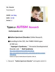 Lee Yang - Types of AUTISM Research  2022-23 .docx