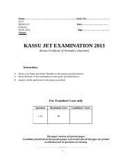 2013 KASSU BIOLOGY PAPER 1 ANSWERS.doc
