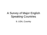 A Survey of Major English Speaking Countries 9
