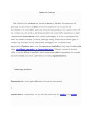 Handout on Terms of a Contract and Exclusion Clauses-Business Law.docx