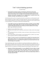 Unit 3 critical thinking questions. Mia Sensinger..pdf