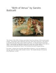 “Birth of Venus” by Sandro Botticelli.docx