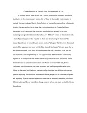 Gender Relations in Paradise Lost Essay