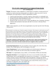 performance assessment unit 1 argumentative essay answer key
