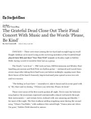 The Grateful Dead Close Out Their Final Concert With Music and the Words 'Please, Be Kind' - The New