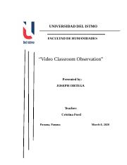 “Video Classroom Observation”.docx