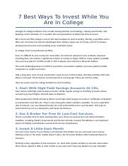 42. 7 Best Ways to Invest While You Are In College.docx