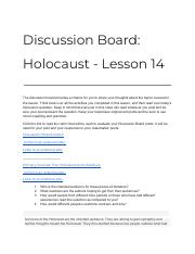 Discussion Board_ Holocaust - Lesson 14.pdf